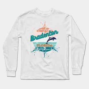 Bradenton Florida Exploding Retro Sunset Long Sleeve T-Shirt
